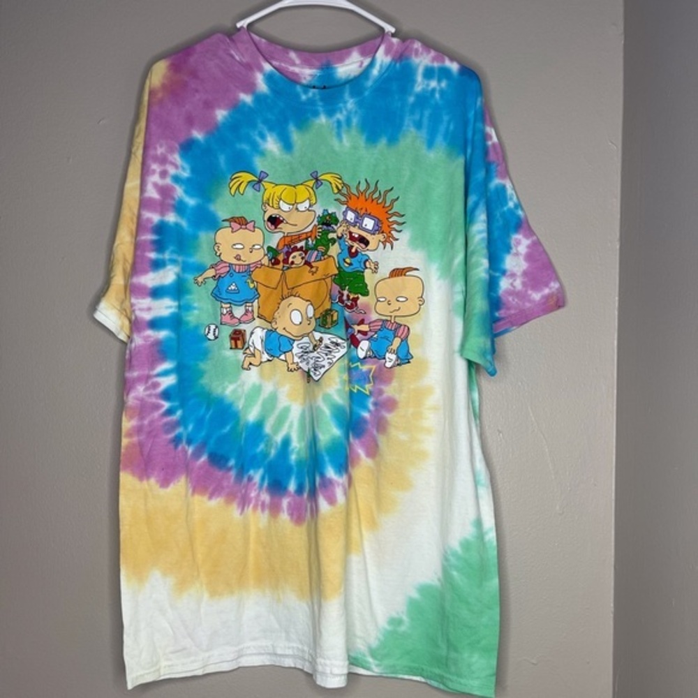 Nickelodeon Rugrats Tie Dye Graphic T-Shirt Women 2X Plus Size 90s Cartoon Tee
